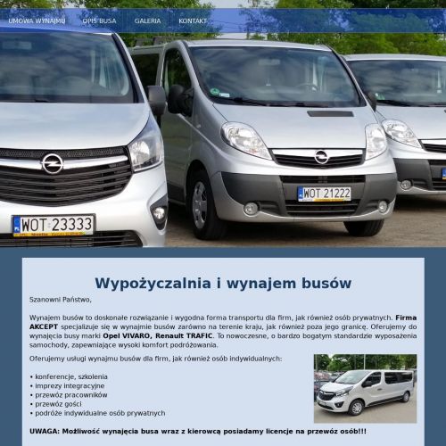 Wypożyczalnia busów 9 osobowych Warszawa