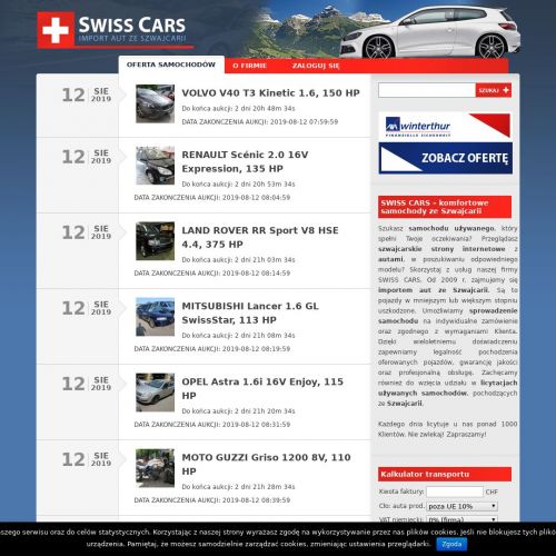 Import aut ze szwajcarii