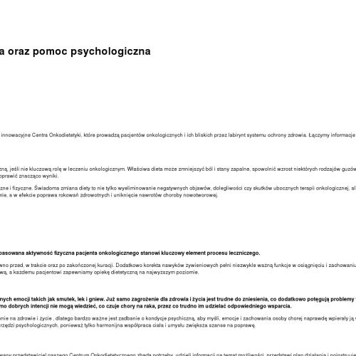 Psychoterapia onkologiczna w Bydgoszczy