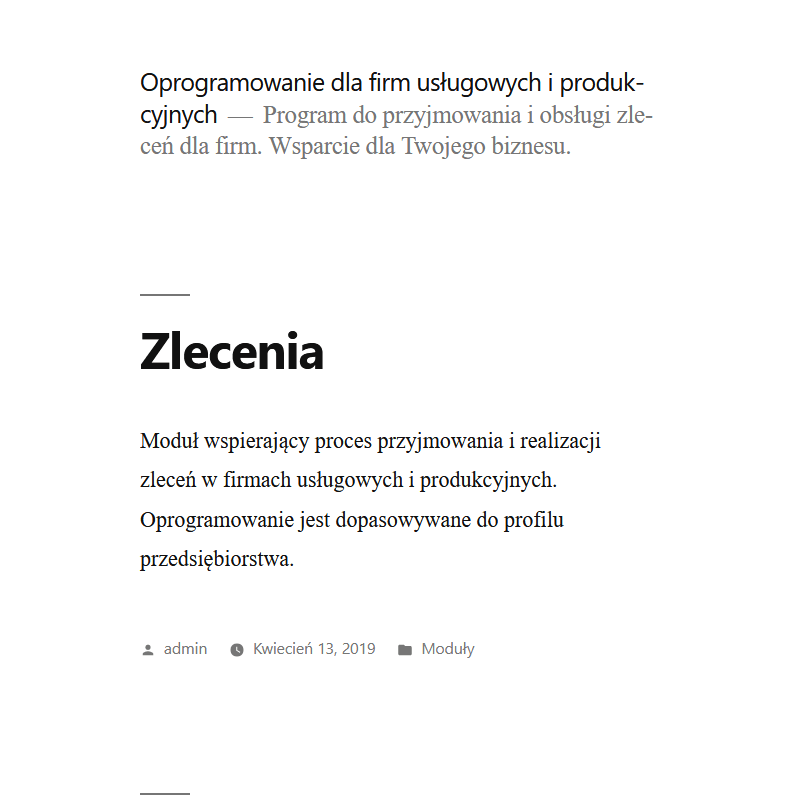 Aplikacja do przyjmowania zleceń dla firm